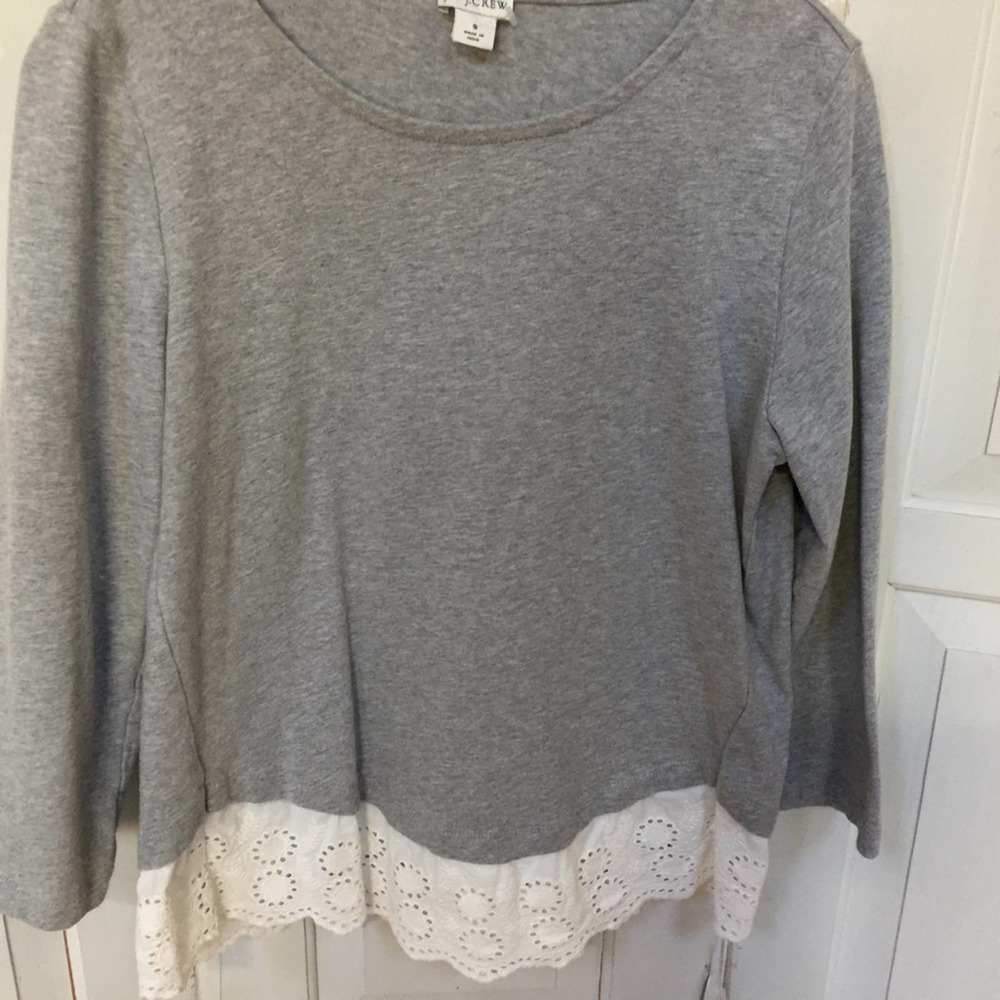 J. by J. Crew Gray Top w/ Eyelet Detail - Picture 3 of 16
